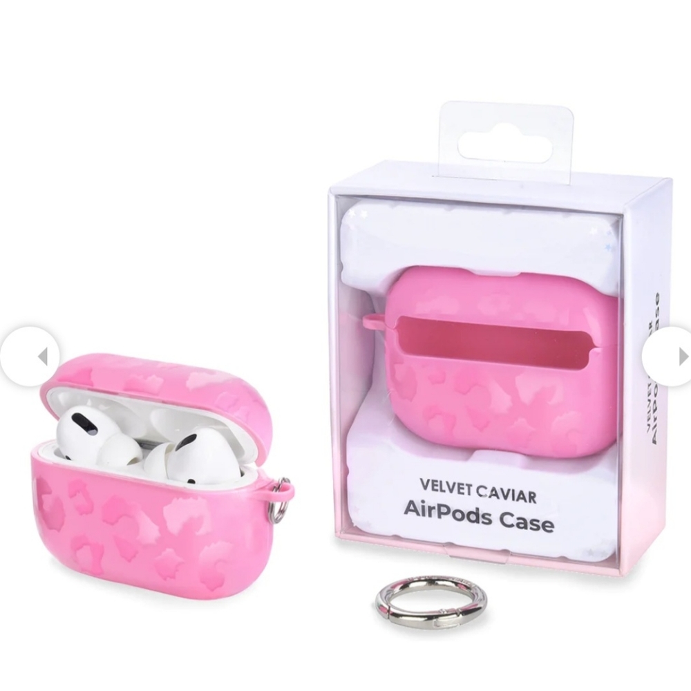 HOT PINK & LEOPARD 🔥 VELVET CAVAIR AIR POD CASE 💖